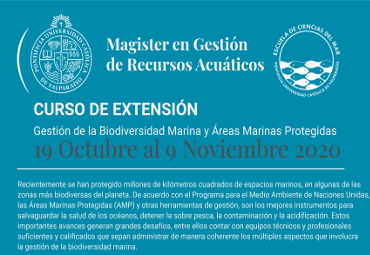 Magíster de Gestión en Recursos Acuáticos ofrecerá Curso sobre Biodiversidad y Áreas Marinas Protegidas