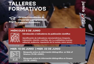 Bibliotecas PUCV invita a talleres formativos dirigidos a estudiantes de Doctorado y Magíster