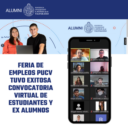 Feria de Empleos PUCV tuvo exitosa convocatoria virtual de estudiantes y ex alumnos - Foto 1