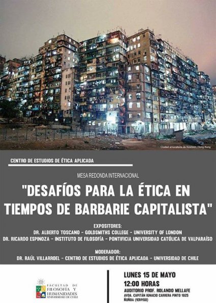 Mesa Redonda Internacional: "Desafíos para la ética en tiempos de barbarie capitalista"