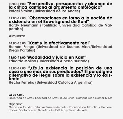 Workshop: Kant y Hegel, sobre la existencia