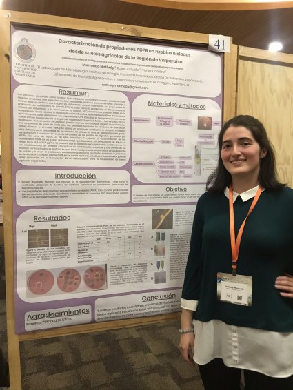 Estudiante del Magíster en Ciencias Microbiológicas PUCV fue premiada en la XLI Reunión Anual de la Sociedad de Microbiología de Chile (Somich 2019)