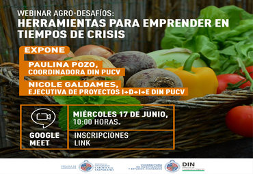 Escuela de Agronomía junto a Dirección de Incubación y Negocios PUCV realizarán webinar "Agrodesafíos: herramientas para emprender en tiempos de crisis"