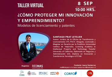 Taller “¿Cómo proteger mi innovación y emprendimiento?” en el marco del proyecto RED MÁS VALPARAÍSO