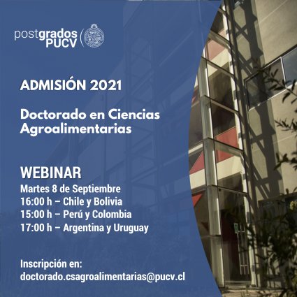 Doctorado en ciencias agroalimentarias realizará webinar informativo para orientar a futuros postulantes