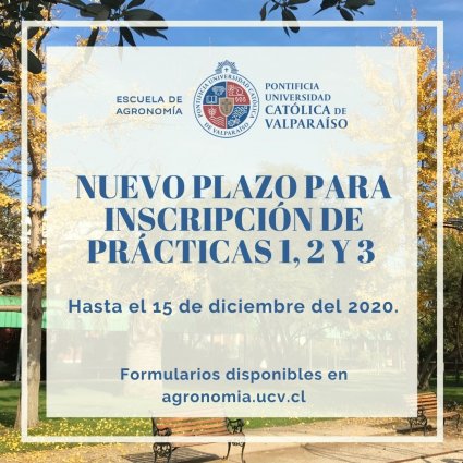 Se extiende plazo para inscribir prácticas de Operaciones Agrícolas 1, 2 y 3 hasta el 15 de diciembre del 2020