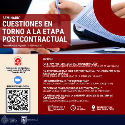 Seminario "Cuestiones en torno a la etapa postcontractual"