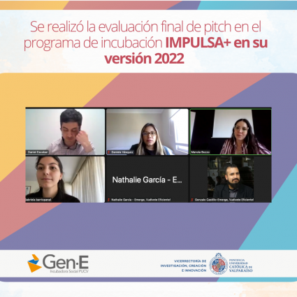 Se realizó la evaluación final de pitch en el programa de incubación IMPULSA+ en su versión 2022