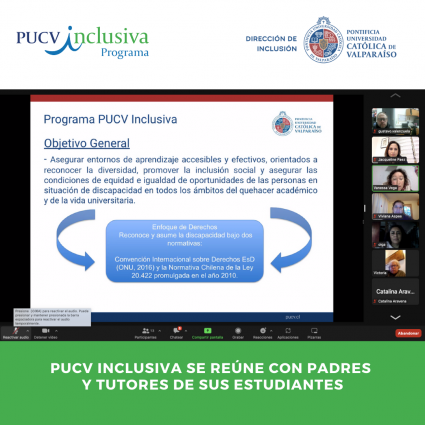 PUCV Inclusiva desarrolla jornada informativa con apoderados/as de estudiantes en situación de discapacidad